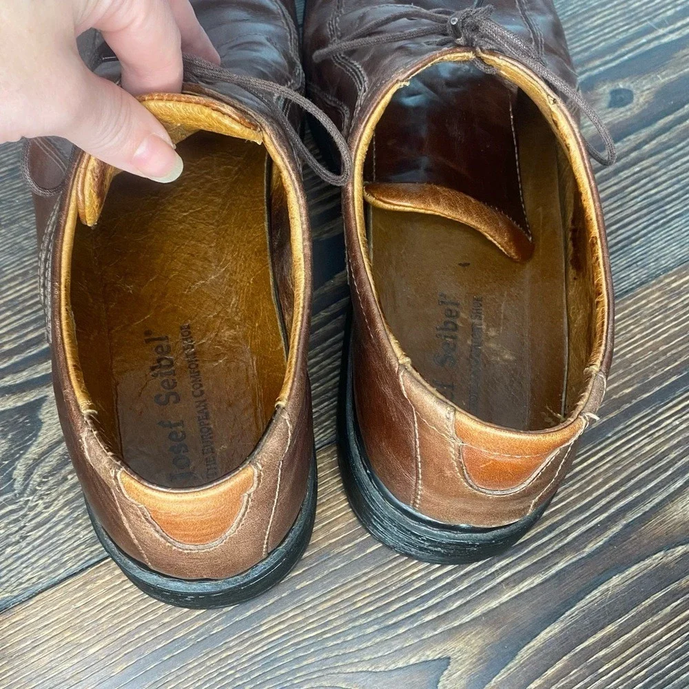 JOSEF SEIBEL LEATHER MENS SZ 47/13 DRESS SHOE OFFICE CHURCH CLASSIC RUBBER‎ SOLE